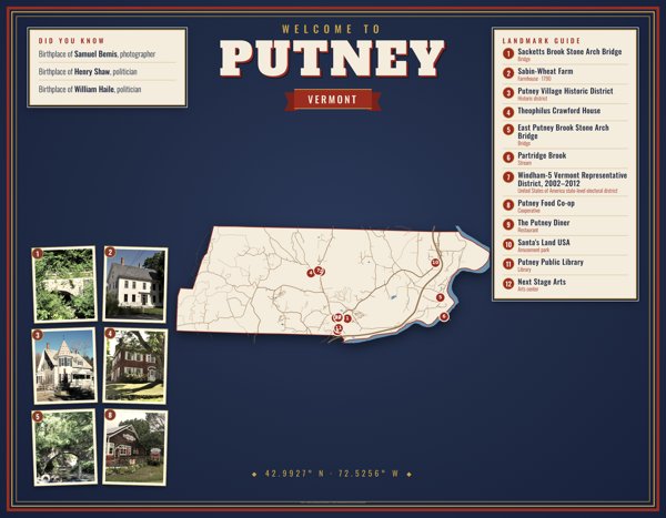 Putney Map Placemat artwork detail