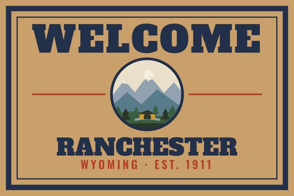 Ranchester Welcome Doormat artwork detail