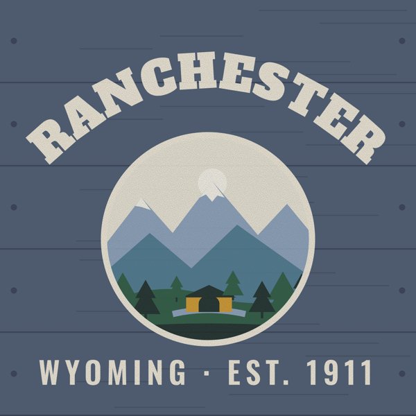 Ranchester Hometown Wood Sign artwork detail