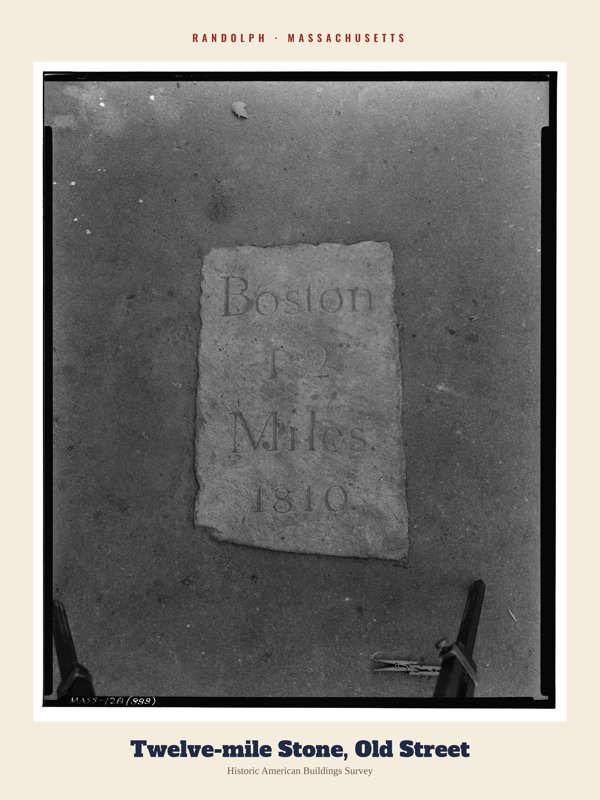 Randolph Twelve-mile Stone, Old Street Archive Print artwork detail