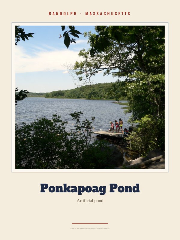Randolph Ponkapoag Pond Landmark Print artwork detail