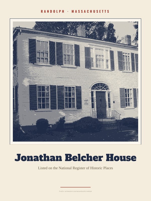 Randolph Jonathan Belcher House Landmark Print artwork detail