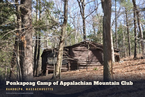 Randolph Ponkapoag Camp of Appalachian Mountain Club Postcard artwork detail