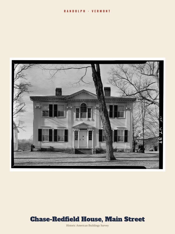 Randolph Chase-Redfield House, Main Street Archive Print artwork detail