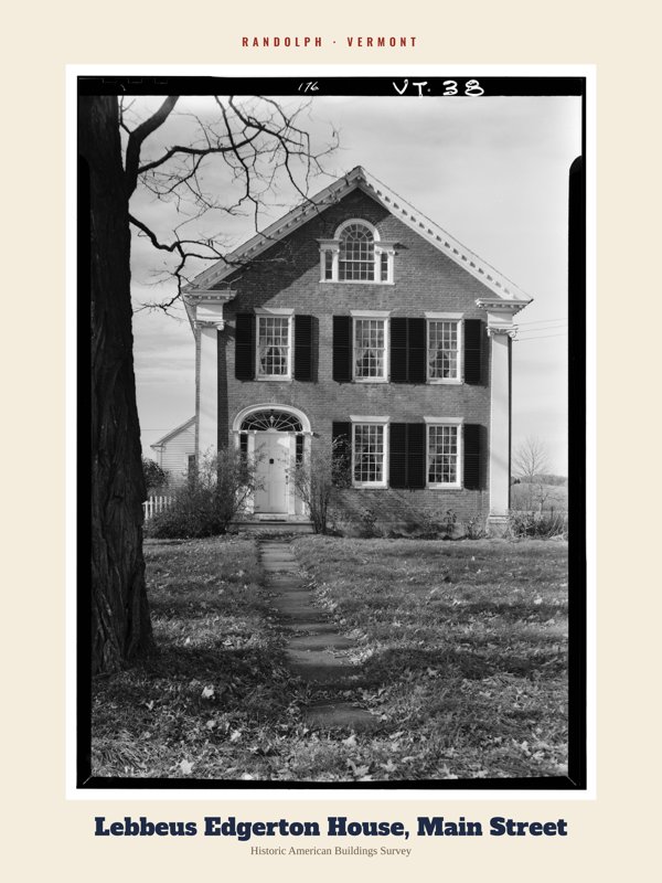 Randolph Lebbeus Edgerton House, Main Street Archive Print artwork detail
