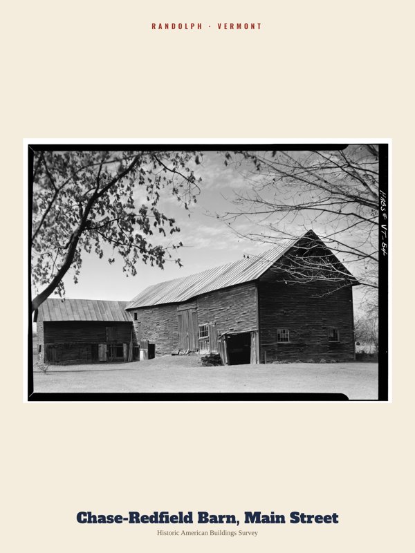 Randolph Chase-Redfield Barn, Main Street Archive Print artwork detail