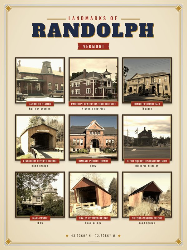 Randolph Landmarks Photo Poster artwork detail