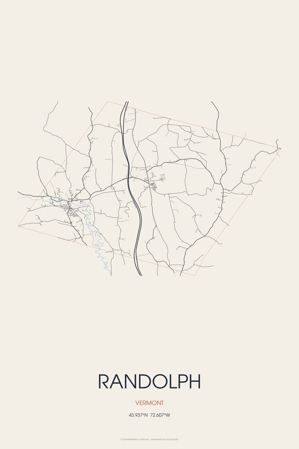 Randolph Street Map Poster · Linen artwork detail
