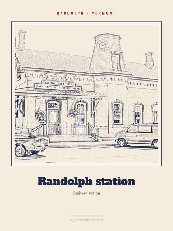 Randolph Randolph station Landmark Print artwork detail