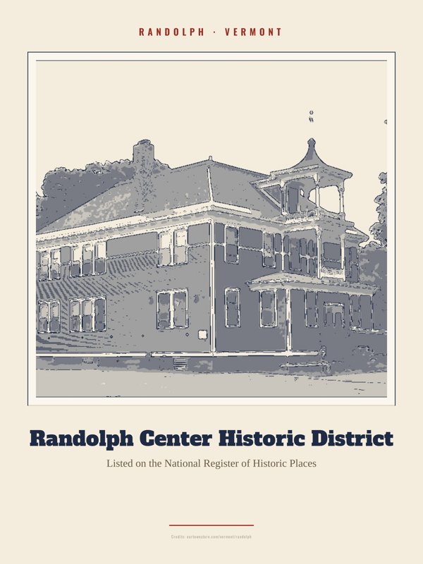 Randolph Randolph Center Historic District Landmark Print artwork detail