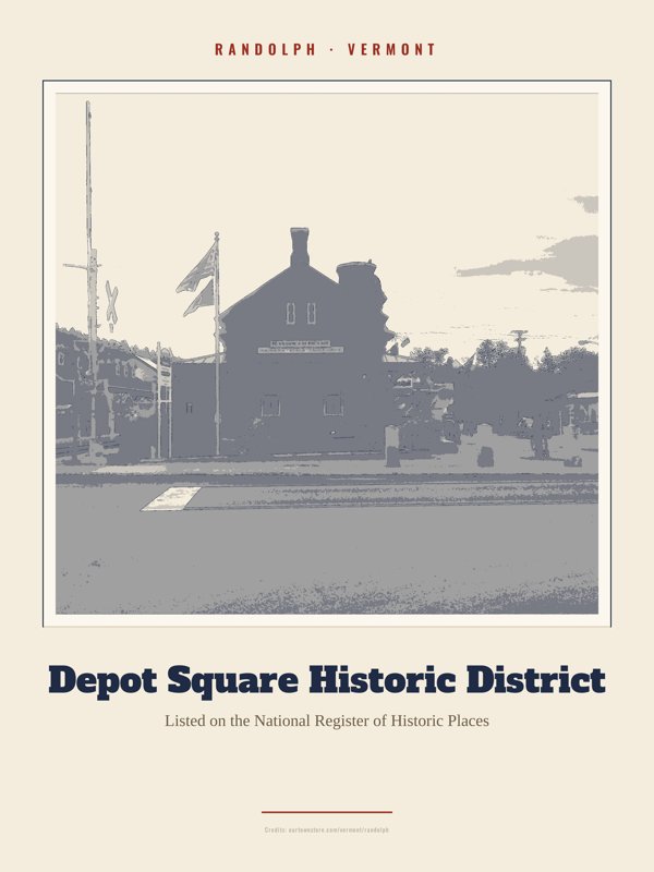 Randolph Depot Square Historic District Landmark Print artwork detail