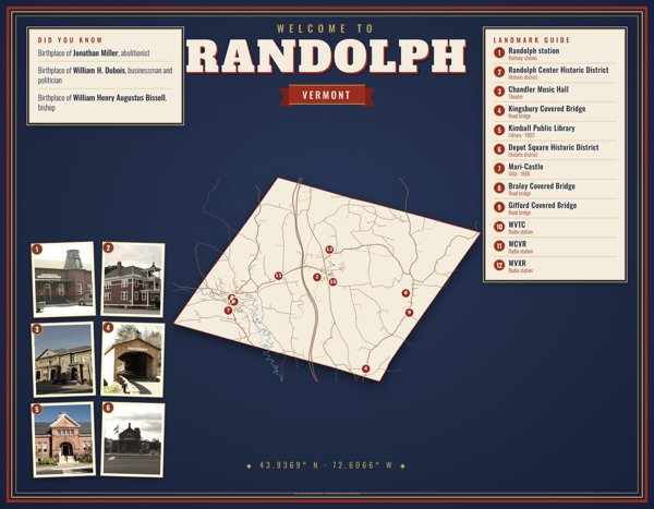 Randolph Map Placemat artwork detail