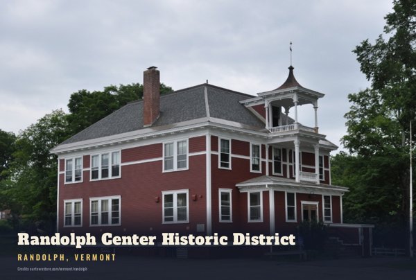 Randolph Randolph Center Historic District Postcard artwork detail