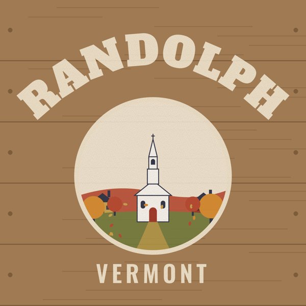 Randolph Hometown Wood Sign artwork detail
