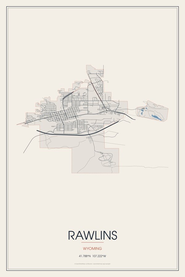 Rawlins Street Map Poster · Linen artwork detail