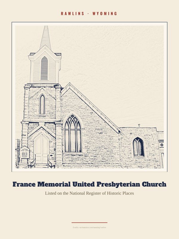 Rawlins France Memorial United Presbyterian Church Landmark Print artwork detail