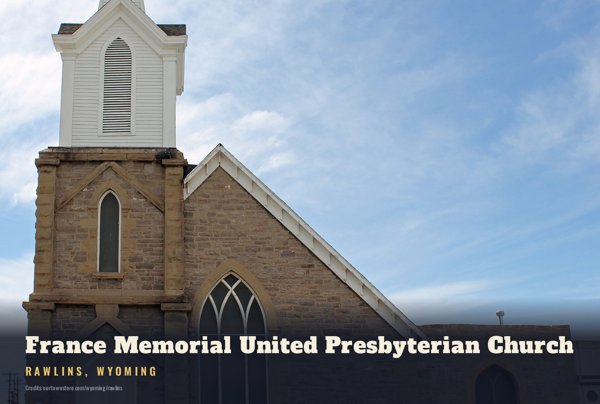 Rawlins France Memorial United Presbyterian Church Postcard artwork detail