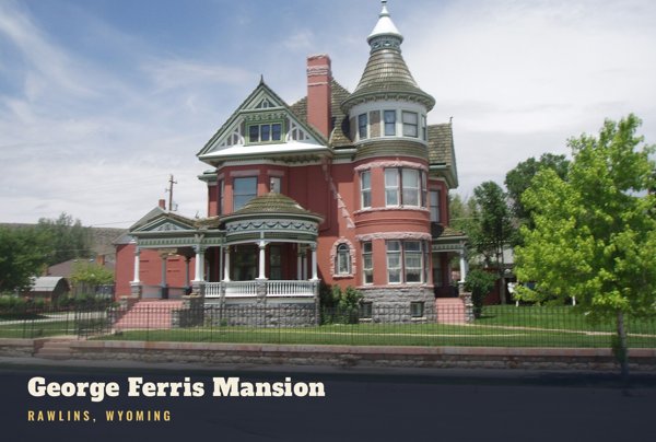 Rawlins George Ferris Mansion Postcard artwork detail