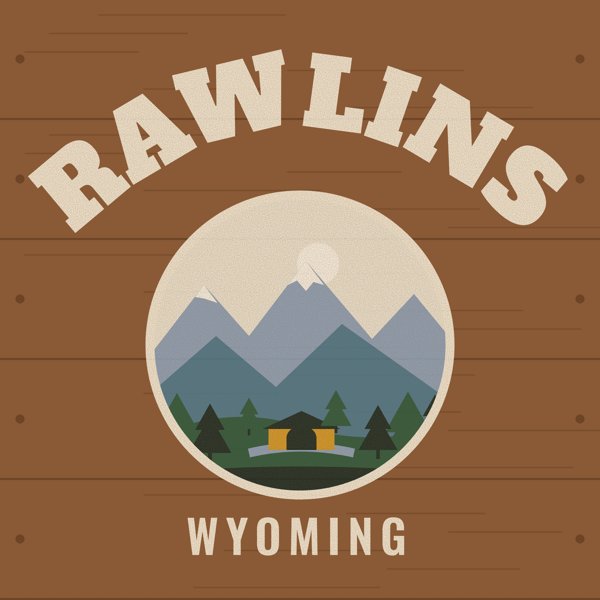 Rawlins Hometown Wood Sign artwork detail