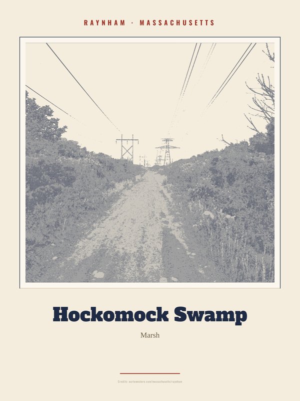 Raynham Hockomock Swamp Landmark Print artwork detail
