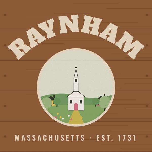Raynham Hometown Wood Sign artwork detail