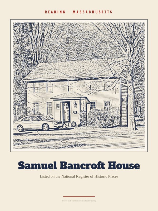 Reading Samuel Bancroft House Landmark Print artwork detail