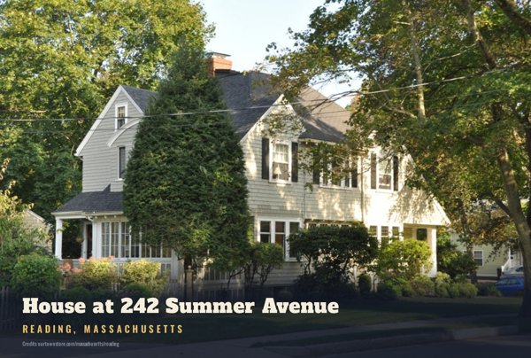 Reading House at 242 Summer Avenue Postcard artwork detail