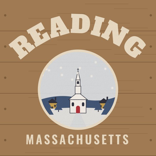 Reading Hometown Wood Sign artwork detail