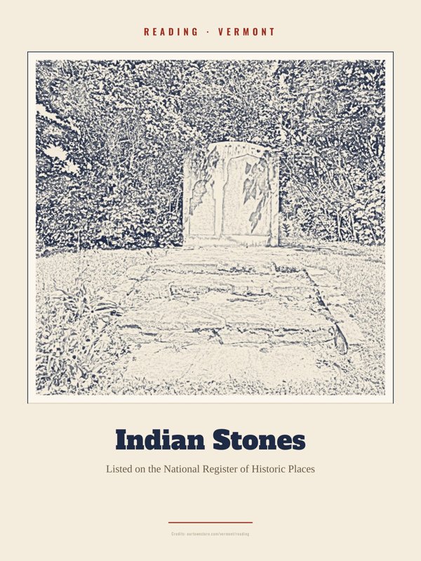 Reading Indian Stones Landmark Print artwork detail