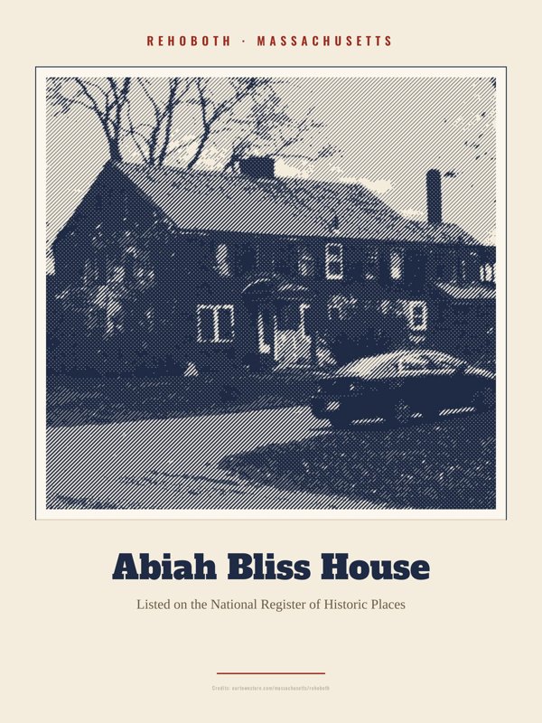 Rehoboth Abiah Bliss House Landmark Print artwork detail