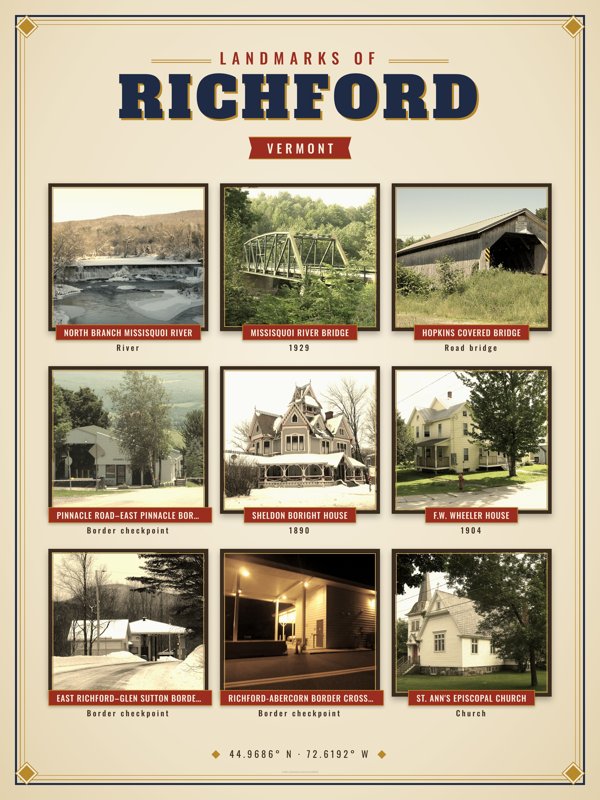 Richford Landmarks Photo Poster artwork detail