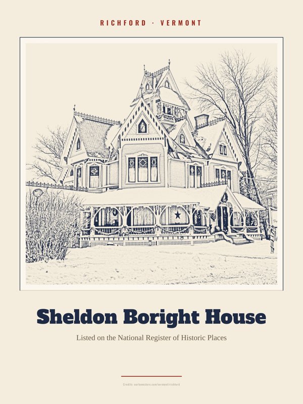 Richford Sheldon Boright House Landmark Print artwork detail