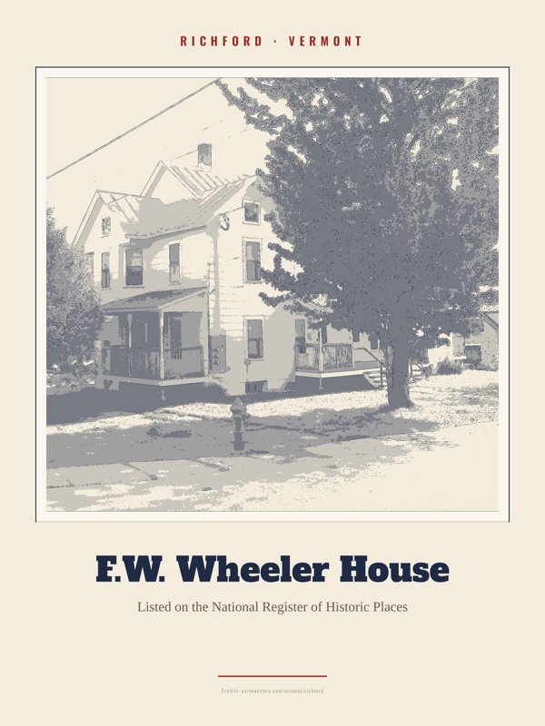 Richford F.W. Wheeler House Landmark Print artwork detail