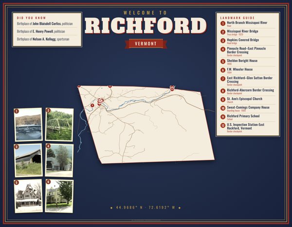 Richford Map Placemat artwork detail