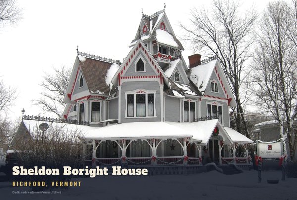 Richford Sheldon Boright House Postcard artwork detail