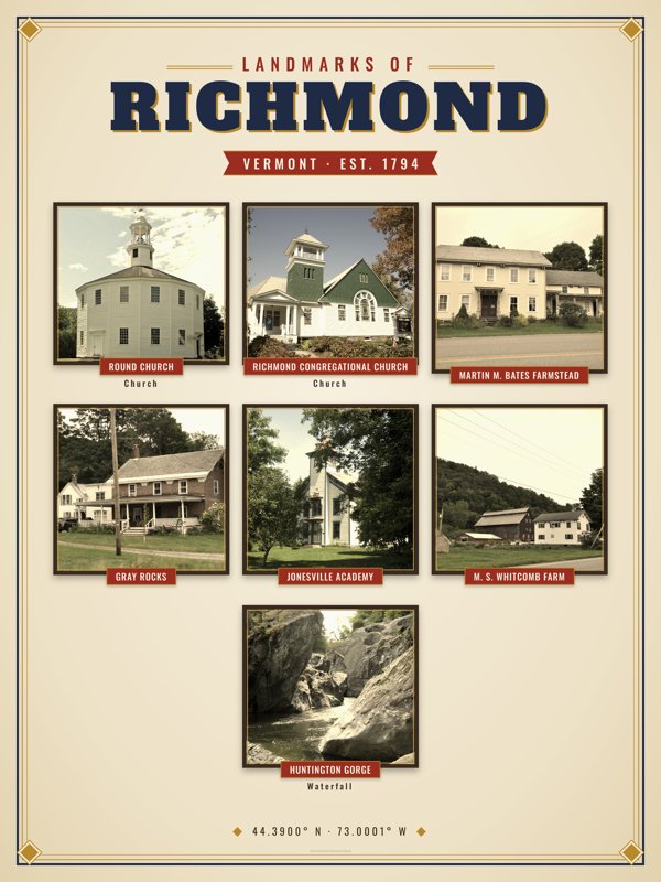 Richmond Landmarks Photo Poster artwork detail