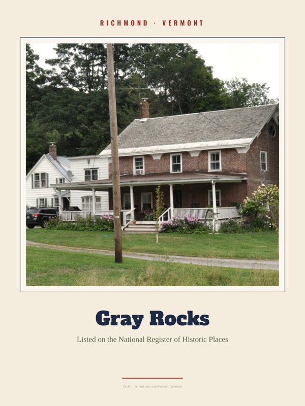 Richmond Gray Rocks Landmark Print artwork detail