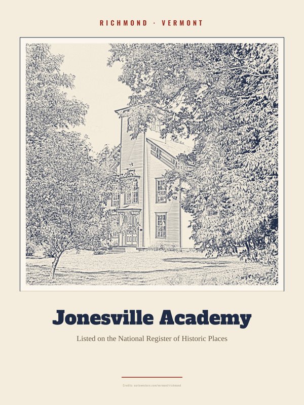 Richmond Jonesville Academy Landmark Print artwork detail