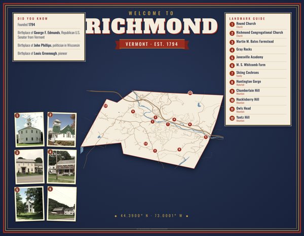 Richmond Map Placemat artwork detail