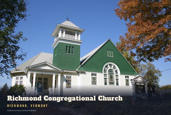 Richmond Richmond Congregational Church Postcard artwork detail