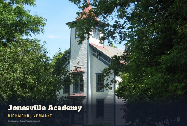 Richmond Jonesville Academy Postcard artwork detail