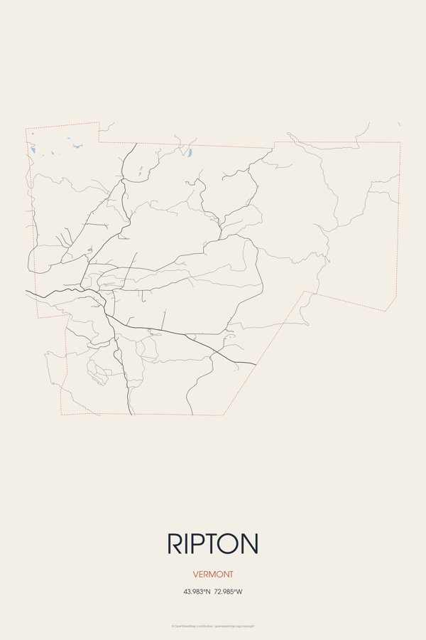 Ripton Street Map Poster · Linen artwork detail