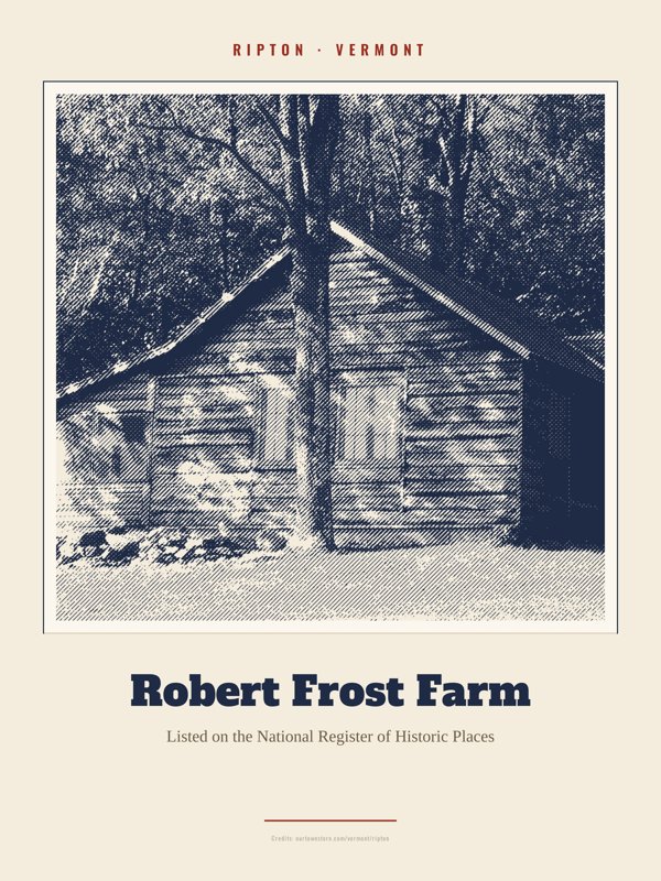Ripton Robert Frost Farm Landmark Print artwork detail