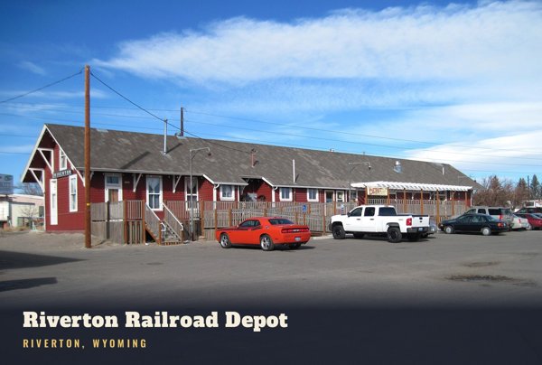 Riverton Riverton Railroad Depot Postcard artwork detail