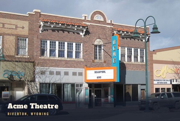 Riverton Acme Theatre Postcard artwork detail