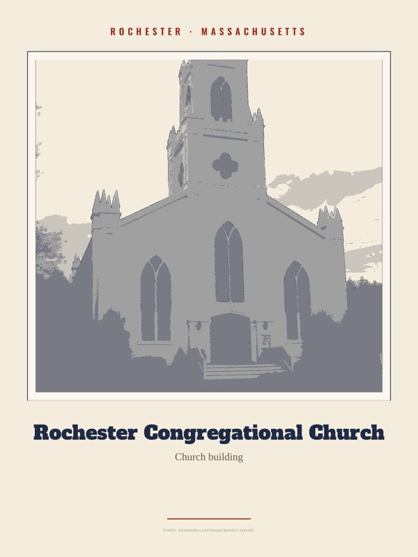 Rochester Rochester Congregational Church Landmark Print artwork detail