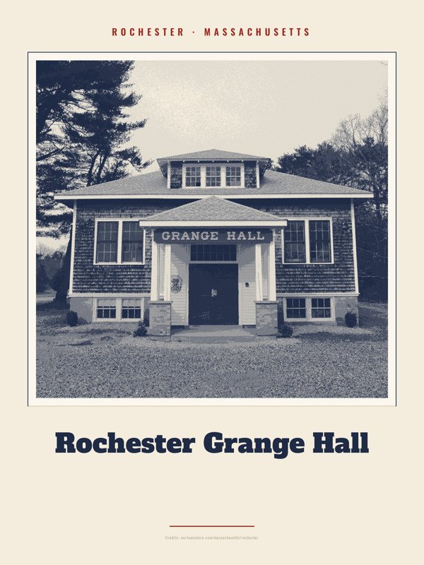 Rochester Rochester Grange Hall Landmark Print artwork detail