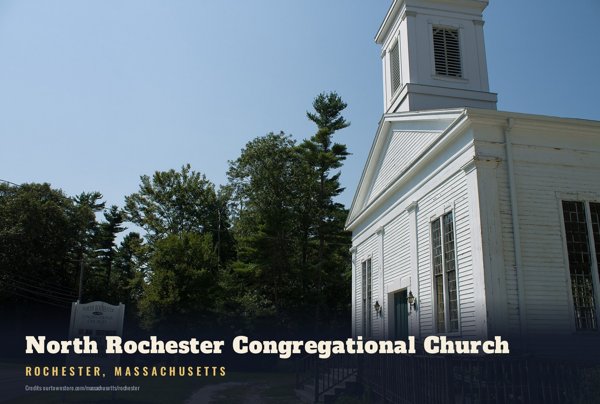 Rochester North Rochester Congregational Church Postcard artwork detail