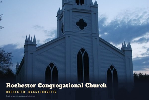 Rochester Rochester Congregational Church Postcard artwork detail