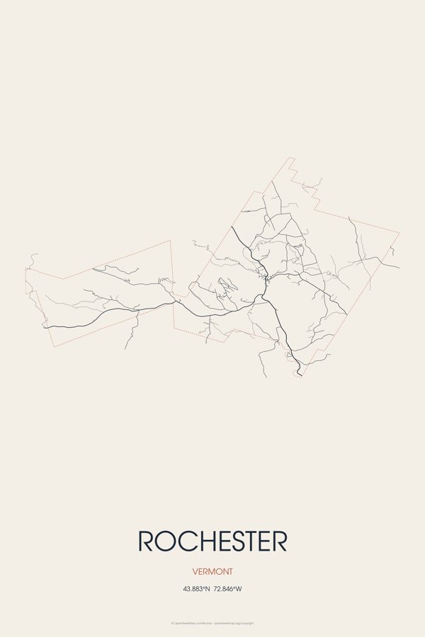 Rochester Street Map Poster · Linen artwork detail